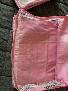 Pretty Pink Floral Fabric Pouch Set