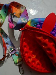 Rainbow Bunny Pop-It Purse