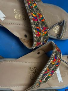 one time worn only /Embellished Flat Sandals