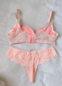 Pink Floral Lace Bra