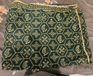 Embroidered Green Dupatta
