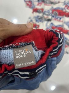 Boys Car Print Shirt &amp; Denim Shorts Set