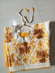 Yellow Embroidered Kurti