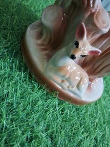 Vintage Ceramic Bird &amp; Deer Figurine