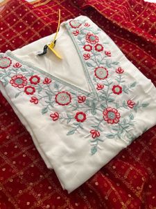 Elegant Embroidered Kurta with Dupatta