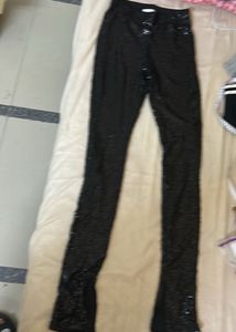 Sparkly Black Sequined Pants