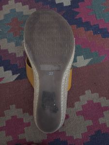 Stylish Yellow Flat Sandals