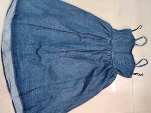sleeveless Denim  Aline dress
