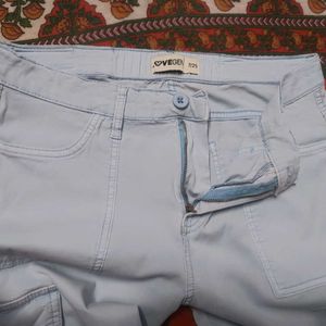 Unisex Light Blue Stretchable Casual Pant