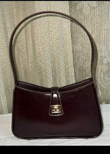 Chic Maroon Patent Leather Handbag