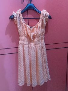 Chic Peach Textured Mini Dress