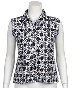 Sleeveless Floral Print Shirt