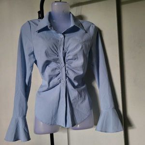 Y2K Inspired Light Blue  shirt