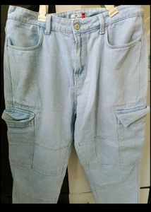 Light Wash Cargo Jeans
