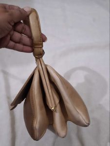 vintage  Tan Leather Clutch Bag