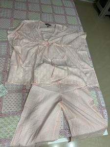 Pink Printed Nightsuit Set