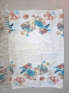 Floral Print Dupatta with Fringe.