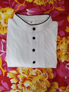Men's White Henley T Shirt