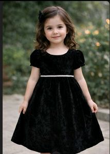 Black velvet dress & frill layered top