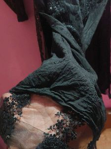Elegant Black Sequined Saree