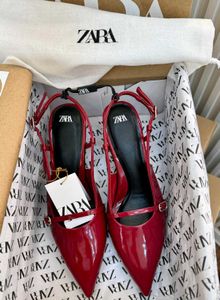Zara Cherry Red Slingback Heels