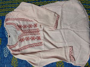 Pink Embroidered Kurta