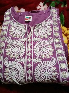 NEW Elegant Purple Embroidered Kurta