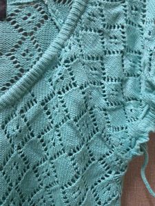Aqua Crochet Tie-Up Top