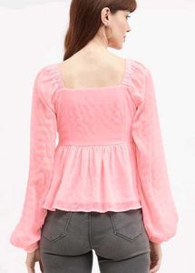 Chic Puff Sleeve Peplum Top 🩷🌷