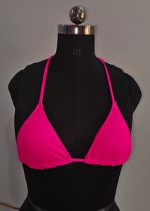 Hot Pink Triangle Bikini Top