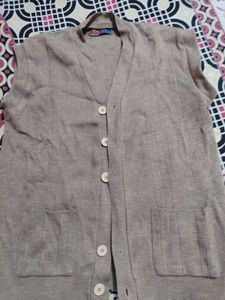 Sleeveless Button-Up Cardigan