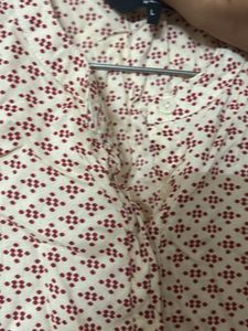 Women's Cream &amp; Red Print Sleeveless Top