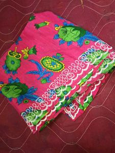 2, Green Floral Dress Material both