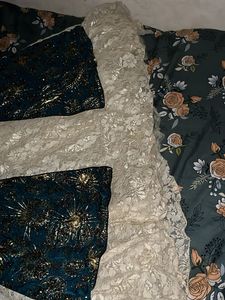 Stunning Teal &amp; Gold Embroidered Lehenga Choli