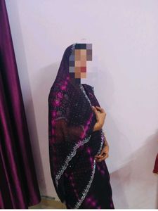 Elegant Purple Saree with Embellished Blouse