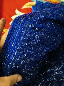 Stunning royal blue beaded Lehenga Choli