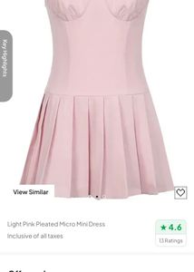 Newme light pink pleated micro mini dress