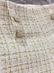 Women's Shorts High Waist Fake Button Tweed Short