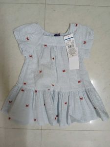 Striped Crab Print Baby Dress