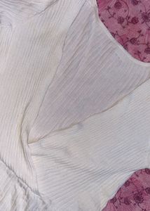 Chic Ribbed Cream Knit Top