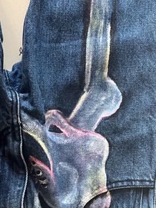 Trendy Grunge Graphic Print Jeans