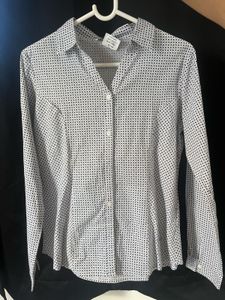 Chic Geometric Print Button-Up Shirt