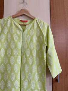 Vibrant Green Printed Kurta
