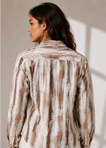 Abstract Stripe Button-Up Shirt