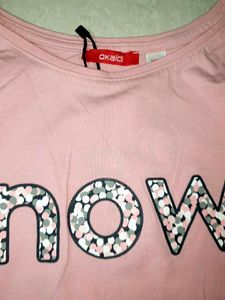 Pink 'NOW' Tie-Front T-Shirt no 108