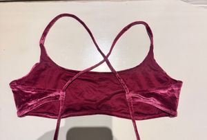 Magenta Velvet Bralette Top Cris Cros Back