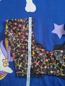 unused Elegant Black Embroidered Blouse