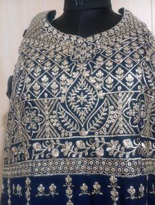 Navy Blue Embroidered Ethnic Gown
