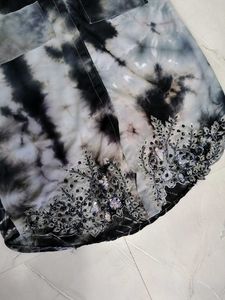 Unique Tie-Dye Shirt Dress with Embellishments