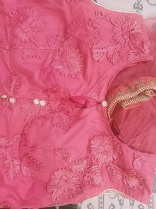 Pink Embroidered Indian Dress